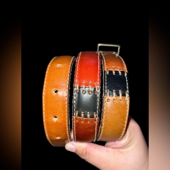 Fossil Women's Stitch Multicolor Leather Belt - Picture 1 of 4